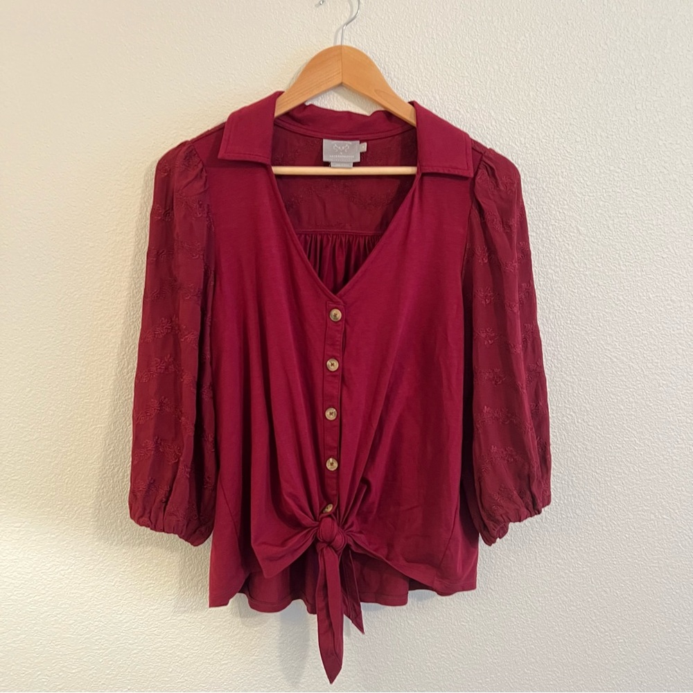 Anthropologie Lenora Tied Blouse